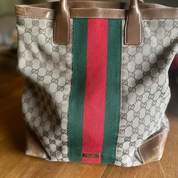 Vintage Gucci, Sherry line handbag/canvas tote. - Picture 13 of 16